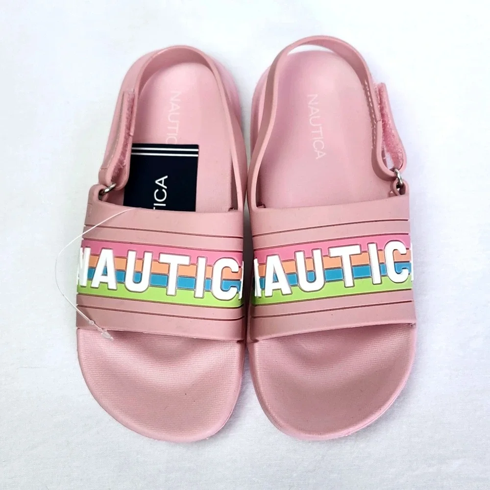 NEW NAUTICA DIAMONI TODDLER PRISM PINK RAINBOW SLINGBACK SANDALS LITTLE GIRLS 11